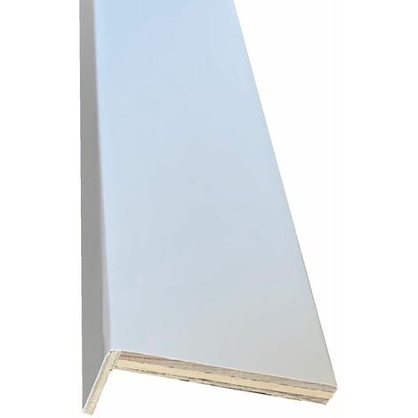 Coprifilo mostrina porta in laminato bianco verniciabile con ala mm 70x10x2250 dimensione disponibile: mm 70 x 10 x 2250