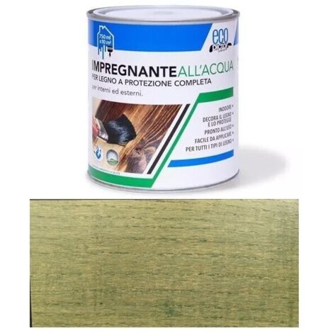 Vernice impregnante ad acqua verde chiaro da 0,750 lt ecopictor per legno