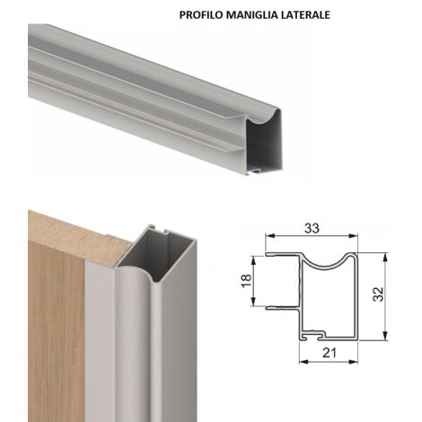 Profilo maniglia per kit armadio ante scorrevoli 18 mm placard emuca