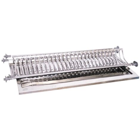 Scolapiatti incasso di 86 cm acciaio inox con base vaschetta per moduli da 90
