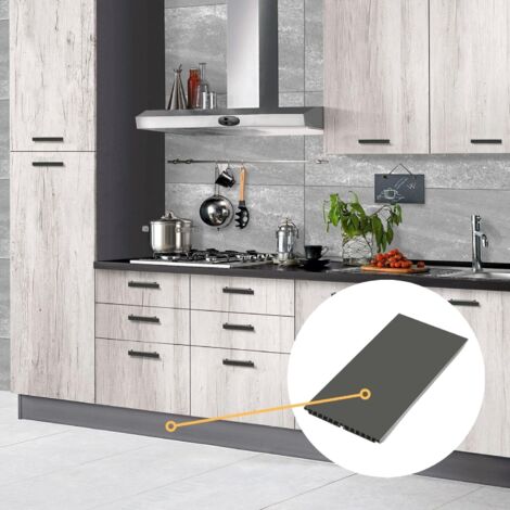 Zoccolo e accessori per cucina pvc antracite h 12 cm varie lunghezze
