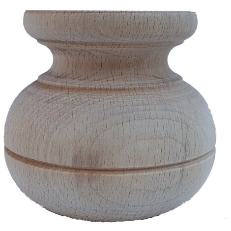 Piede in legno di faggio grezzo per mobili ø 93 x h 80 mm - cod 50026