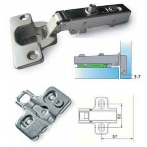 Cerniera ammortizzata per mobili e cucina 110° box 35 c/basetta con clip dimensione disponibile: collo 0 - bassa