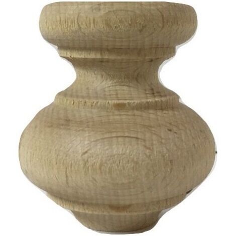 Piede in legno di faggio grezzo per mobili ø 53 x h 62 mm - cod 50010 (1/2)