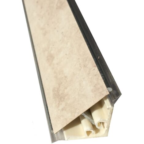 Alzatina in alluminio per top cucina cm 100-200 vari colori - alzatine per tops lunghezza totale: cm 200 colore: travertino