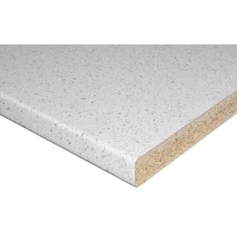 Top per cucina piano cottura in laminato stratificato hpl sp mm 38 x 2050 x 600 colore: bianco con scaglie alluminio