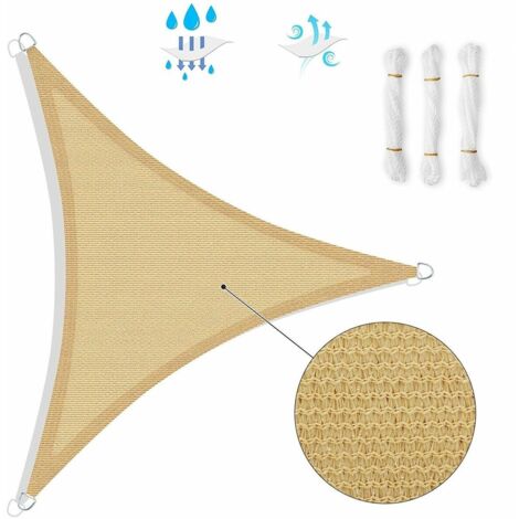 Tenda a vela telo triangolare ombreggiante per arredo esterno giardino mare colore: bianco dimensione disponibile: 5 x 5 x 5 metri