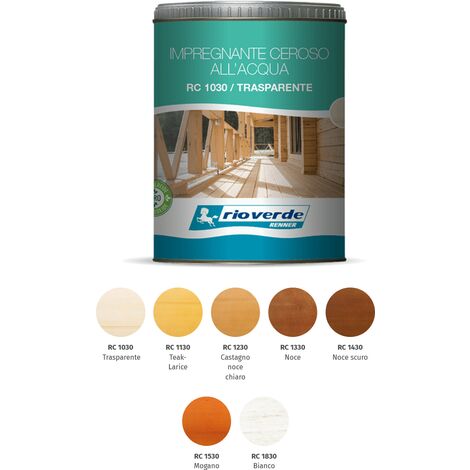 Vernice impregnante effetto cera ceroso all'acqua rioverde legno interno esterno formato confezione: 2,500 lt colore impregnante: rc 1530 mogano