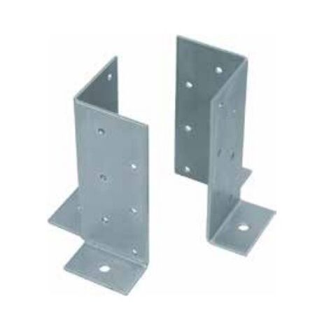 Coppia supporto a pavimento trave legno porta pilastro d'angolo mm 70x70xh 180