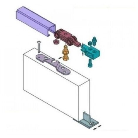 Kit x porta scorrevole binario più carrelli kg 40 o 80, binario 190 - 230 - 300 dimensione disponibile: portata 80kg lungo 300cm