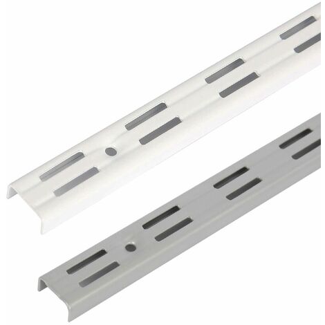 Cremagliera reggimensole 2 mt argento o bianco per scaffalature mensole colore e misura: bianca cm 200