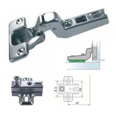 Cerniera incoll per mobili cucina collo basso-medio-alto 110° box 35 c/basetta dimensione disponibile: collo 15 - alta