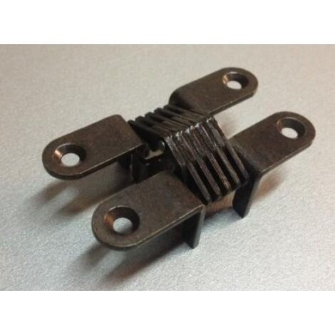 Cerniera a scomparsa invisibile incassata per mobili legno con apertura 180° dimensione disponibile: cerniera 502 bronzata 64,8 x 13 mm