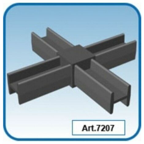 Profilo alluminio per scaffali e strutture modulari componibili dimensione disponibile: raccordo a croce 7207