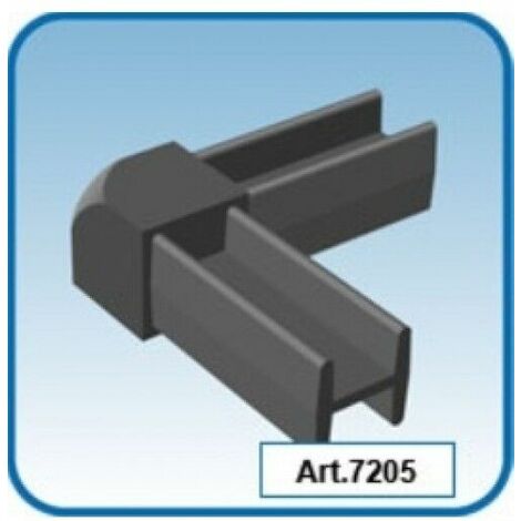 Profilo alluminio per scaffali e strutture modulari componibili dimensione disponibile: raccordo a 2 vie 7205