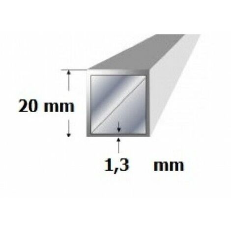 Profilo alluminio per scaffali e strutture modulari componibili dimensione disponibile: profilo alluminio tubo quadro 20x20x1,3 mt2