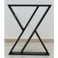 Nr 2 gambe tavolo in ferro modello zeta style cm h 72 x l 60 grezza o verniciata finitura disponibile: silver ral 9006