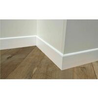 Metri 30,5 di battiscopa in legno massello laccato bianco mm 8 x 70 x 3050