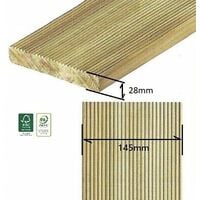 Pavimento decking da esterno legno pino impregnato autoclave mm 28 x 145 x 3000