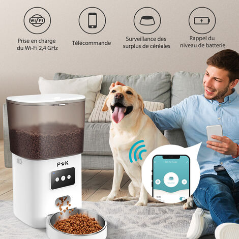 Balimo Lcd Distributeur De Croquettes 6l Pour Chats Et Chiens Distributeur Automatique De Nourriture Adaptateur Secteur