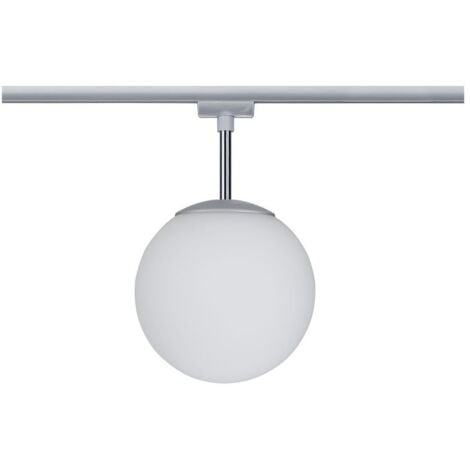LED URail System dimmbar, Ø Metall, Leuchte 200 mm, Globe, Paulmann Glas, chrom matt