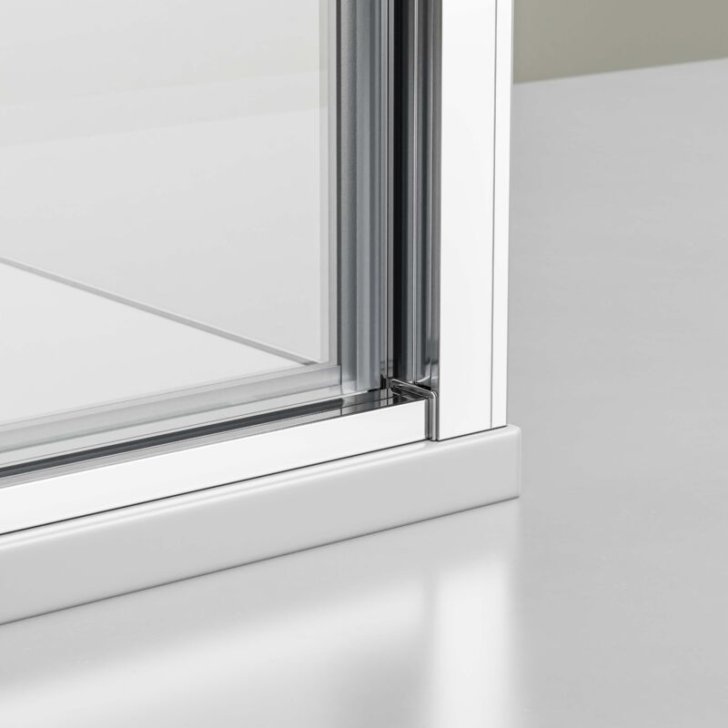 Paroi de douche en niche avec porte pivotante NT604 FLEX - Verre Nano  transparent de 6 mm - Couleur et largeur au choix