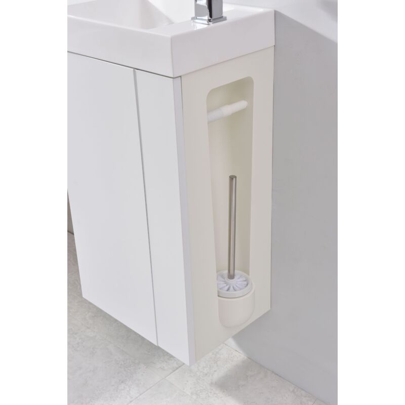 Lave-mains pour WC ou petite salle de bain Compact 400 Bonde Pop-Up:Avec bonde Pop Up laqué taupe mat 