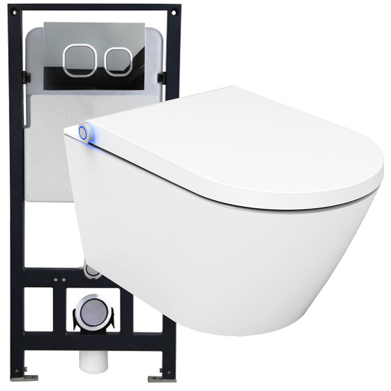 BERNSTEIN - Bâti-support GEBERIT réglable avec plaque de déclenchement et  isolation phonique pour toilettes suspendus - 50x112-132cm - DUOFIX BASIC