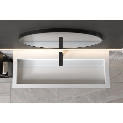 BERNSTEIN - Vasque moderne Lavabo en fonte, Lave main à poser - 120x46x13cm - PB2079