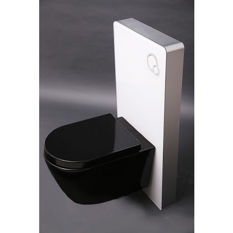 BERNSTEIN - WC suspendu B-8030 en noir brillant avec siège à fermeture en douceur Softclose