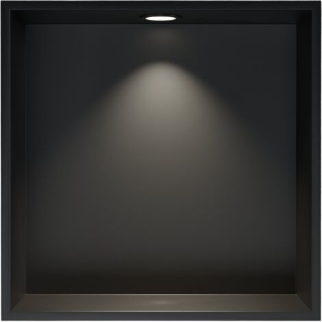 Niche Murale Douche Bernstein 30x30x10cm Blanche - Étagère Encastrée Inox Anti-Rouille Avec Tablette