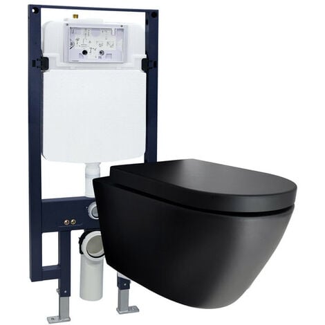 Geberit Duofix - Bâti-support pour WC suspendu avec plaque de déclenchement  Sigma20, blanc/chrome poli + Ideal Standard Tesi - cuvette et abattant,  Aquablade, SoftClose 111.300.00.5 NU4