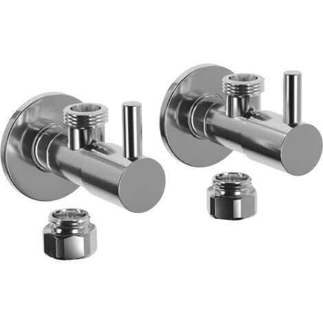 BERNSTEIN - Valve d'angle design 2-pack chrome massif raccord 3/8" avec rosace 7009