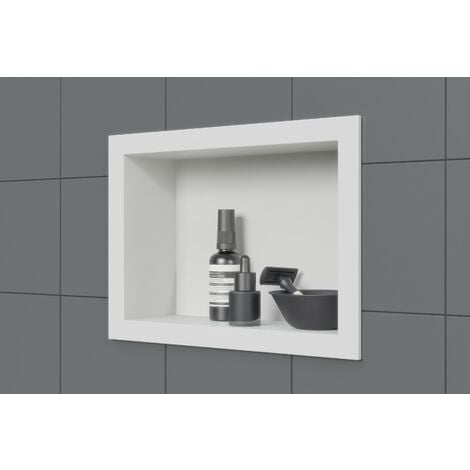 Niche De Douche En Acier Inoxydable Avec Tablette, Noir - 24" X 12" X 4