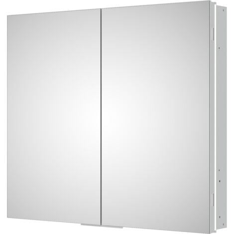 BERNSTEIN - Armoire à glace aluminium murale salle de bain et toilettes,  étagère avec miroir avec LED