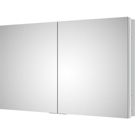 BERNSTEIN - Armoire à glace aluminium murale salle de bain et toilettes,  étagère avec miroir avec LED