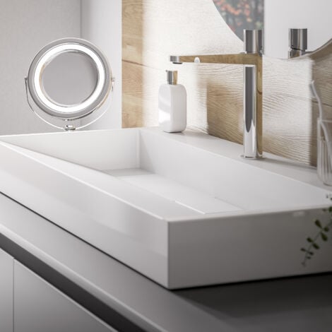 BERNSTEIN - Vasque moderne Lavabo marbre coulé, Lave main à poser - BS6001 - 46x15x 50 cm - sans trou de robinetterie