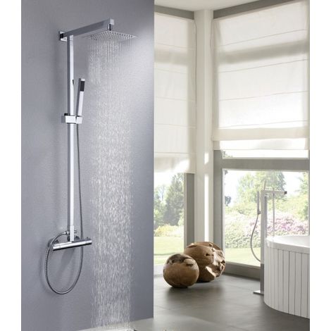 Colonne de douche et bain sans robinetterie, SENSEA Studio, Chromé