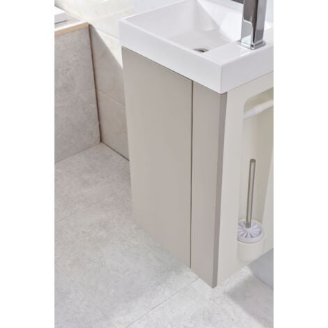 BERNSTEIN - Lave-mains pour WC ou petite salle de bain Compact 400  - laqué taupe mat Sans raccord d'écoulement