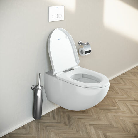 DURAVIT - WC suspendu, Toilettes suspendues sans rebord avec abattant  fermeture en douceur - 37,2x32x57,5cm - DuraVento 