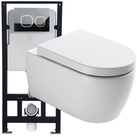 Abattant wc en bois compresse HDF uni Noir Charnieres plastique Siege de  toilette universel