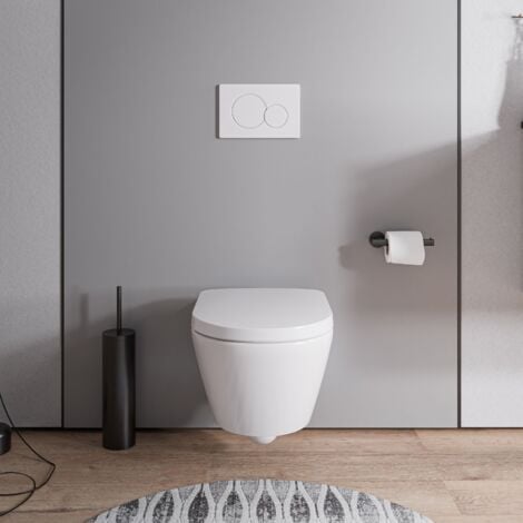 DURAVIT - WC suspendu sans rebord, Cuvette supendue avec abattant fermeture en douceur - 37x36x54cm - Blanc brillant - VIVEO