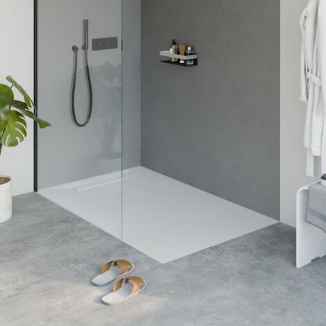 BERNSTEIN - Receveur de douche extra-plat en fonte minérale - Blanc mat - LAVOA - 90x140cm