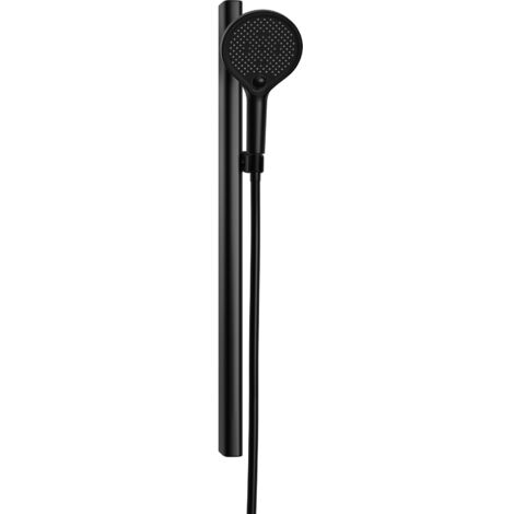BERNSTEIN - Barre de douche aluminium avec flexible 1.5m et douchette 3 types de jets - Noir mat - 4x76x7cm (LxHxP) - BS401 (1/5)