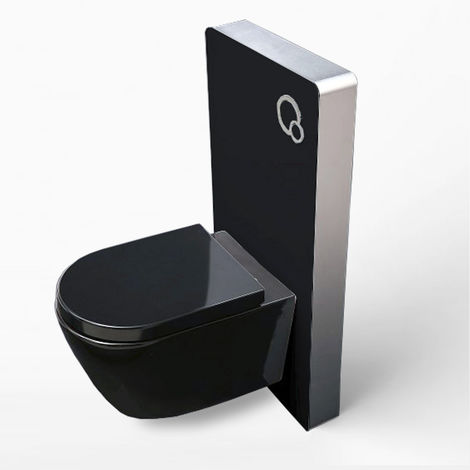 WC suspendu offre spéciale pack économique 5: B-8030 - module sanitaire 805 et plaque de déclenchement noir
