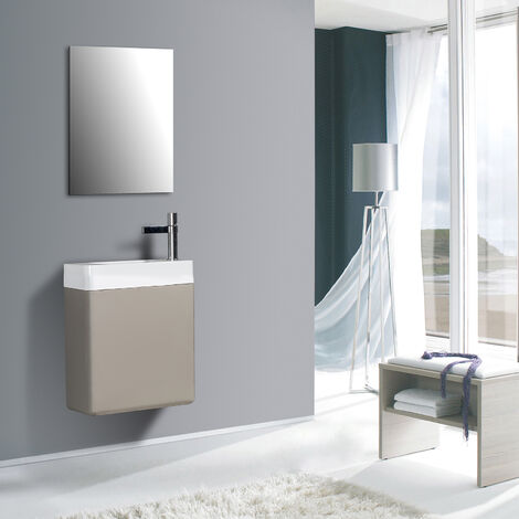 Mia armoire de toilette murale 40 cm porte lavabo compacte miroir LED