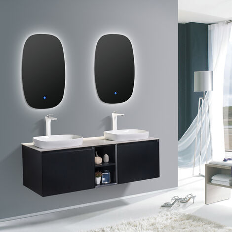 Meuble salle de bain miroir 60cm Bali Grey - Stellameubles