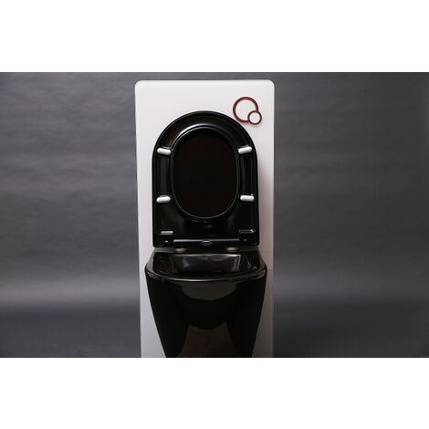 WC suspendu B-8030R en noir mat avec siège à fermeture en douceur Softclose