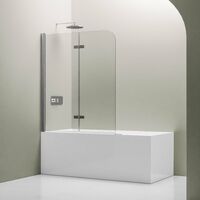 BERNSTEIN - Pare baignoire, Panneau de baignoire en verre véritable 6mm NANO - 120x140cm - EX209