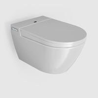 BERNSTEIN - Toilettes japonaises céramique WC japonais suspendus, WC lavant hygiénique avec Télécommande, siège chauffant, séchage air chaud et stérilisateur - Blanc - 59,2x40x42,4cm - 540 PRO